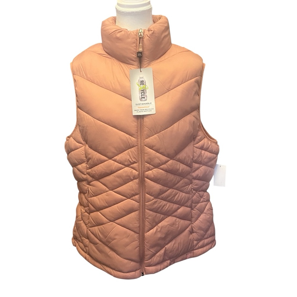 Dusty Rose Lightweight Quilted Puffer Vest - Picture 2 of 11